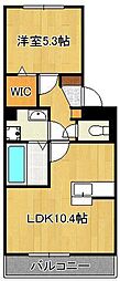 クラポンテM3 1LDKの間取図画像