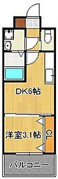 ギャラン竪町 1DKの間取図画像