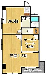 シェリール井堀通り 1DKの間取図画像