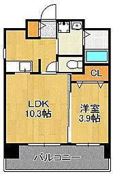 到津エイトフラッグ 1LDKの間取図画像