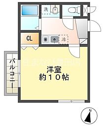 Rプリンス21 1階1Kの間取り