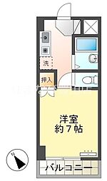 ピア・ボナール 2階1Kの間取り