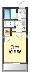 カレッジハウス林 1階1Kの間取り