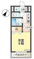 ラ・シャーム 3階ワンルームの間取り