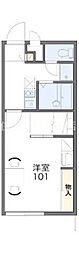 レオパレスアクシオン 1階1Kの間取り