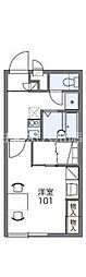 レオパレス八草 2階1Kの間取り