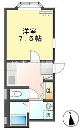 ハイツ昭和町 1階1Kの間取り