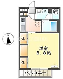 リブリ・プルミエール豊田 3階1Kの間取り