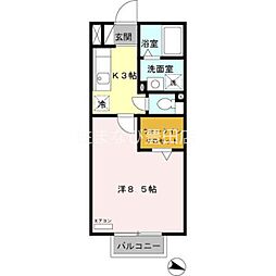 ラポールイチギ 1Kの間取図画像