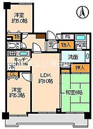 イトーピア豊田マンション 3LDKの間取図画像