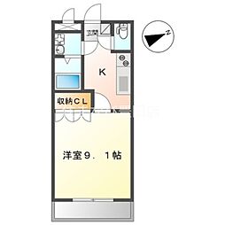 マサケン・ハイツ 1Kの間取図画像
