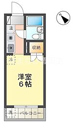 アルフエイム 1Kの間取図画像