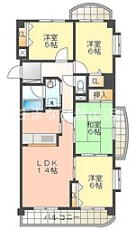 シャロン山之手 4LDKの間取図画像