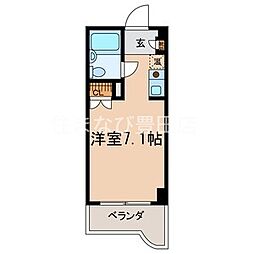 アルフエイム 1Kの間取図画像