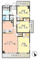 アーバンポイント三好2 3LDKの間取図画像