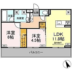 メゾンローズ 2LDKの間取図画像