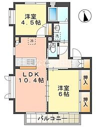 グリーンハイム21 2LDKの間取図画像