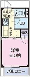 サープラスワン苗座 1Kの間取図画像