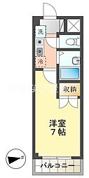 グランド月見 1Kの間取図画像