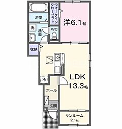 オリアーナI 1LDKの間取図画像