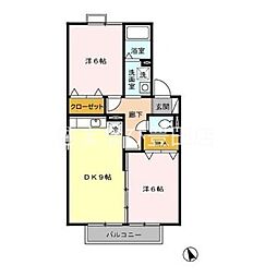 セジュールロイヤルB 2DKの間取図画像