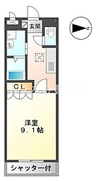 シャトレーン幸世館 1Kの間取図画像