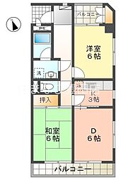 高橋ビル 3Kの間取図画像