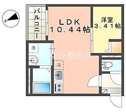 Jack kamigoI 1LDKの間取図画像