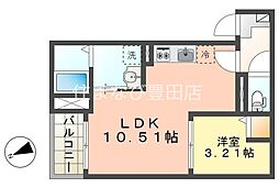 Jack kamigoI 1LDKの間取図画像