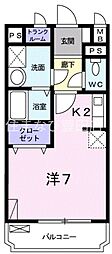 クラスカ12 ワンルームの間取図画像
