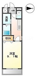 グランメール 1Kの間取図画像