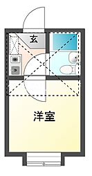 シャンポール明和 1Kの間取図画像
