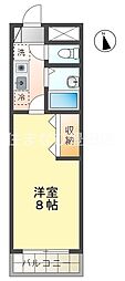 ホワイトヒルズ豊田 1Kの間取図画像