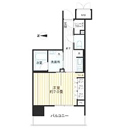 Osaka Metro谷町線 谷町六丁目駅 徒歩2分の賃貸マンション 5階1Kの間取り