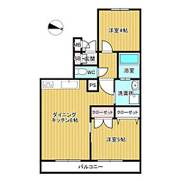 ライオンズマンション西永福 2DKの間取図画像