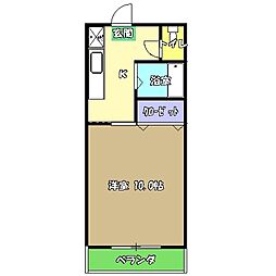 JR土讃線 薊野駅 徒歩16分の賃貸マンション 3階1DKの間取り
