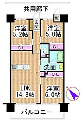 アルファステイツ久居駅 3LDKの間取図画像