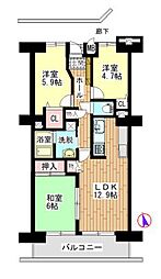 ラビデンス桑名駅東 3LDKの間取図画像