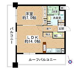 プレサンス鶴舞駅前ブリリアント 1LDKの間取り