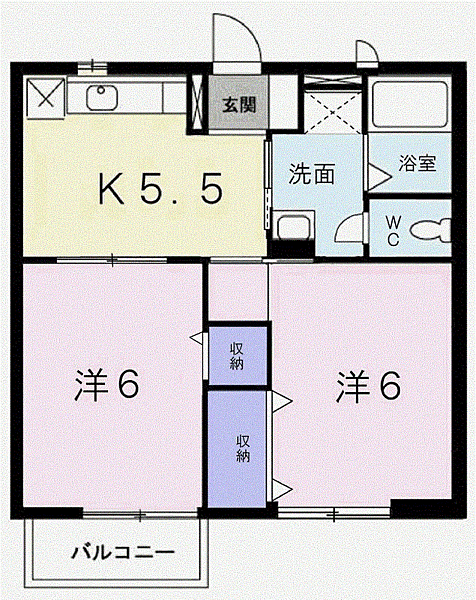 兵庫県高砂市米田町米田(賃貸アパート2K・2階・42.23㎡)の写真 その2