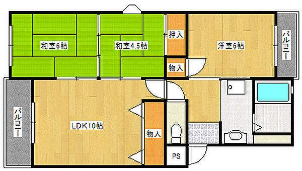 兵庫県神戸市西区池上4丁目(賃貸マンション3LDK・1階・60.03㎡)の写真 その2