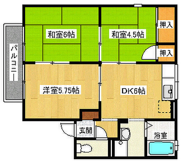 兵庫県神戸市垂水区清玄町(賃貸アパート3DK・1階・48.00㎡)の写真 その2