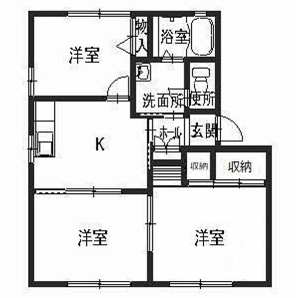 兵庫県揖保郡太子町太田(賃貸アパート3K・1階・50.78㎡)の写真 その2