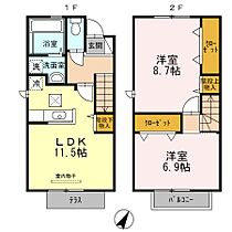 兵庫県三木市緑が丘町本町1丁目（賃貸アパート2LDK・1階・66.84㎡） その2