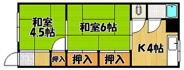 兵庫県神戸市西区王塚台1丁目(賃貸アパート2K・2階・33.00㎡)の写真 その2