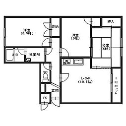 HJコート緑ヶ丘 3階3LDKの間取り