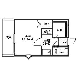 プティ・モンターニュ 1Kの間取図画像