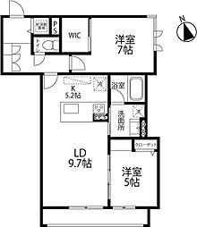 フォルトゥーナ泉が丘 2LDKの間取図画像