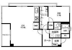パークハウス泉野 1LDKの間取図画像