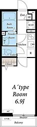 リブリ・アヴニール 2階1Kの間取り